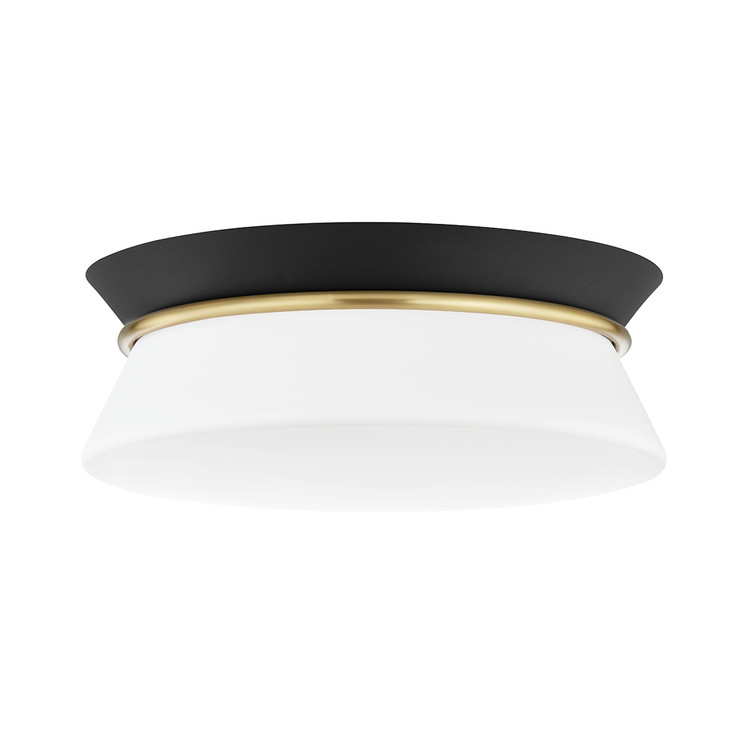 Mitzi - H425502-AGB/BK - Two Light Flush Mount - Cath - Aged Brass