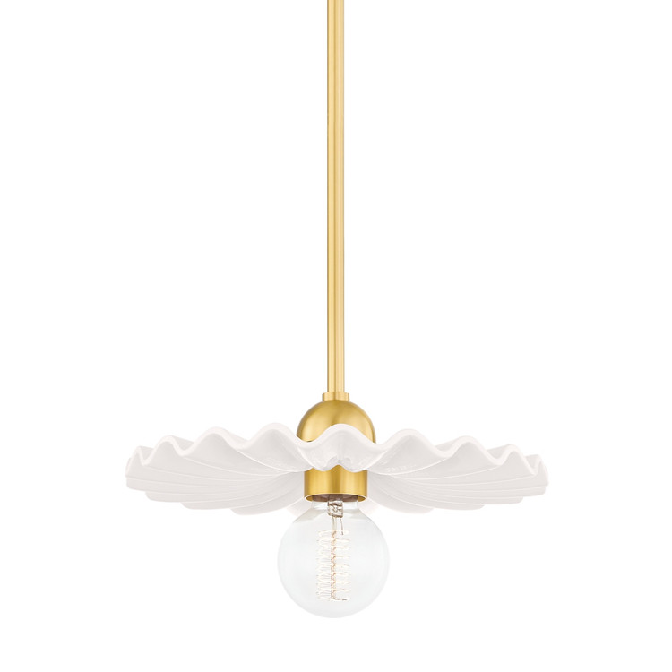 Mitzi - H499701-AGB/CCR - One Light Pendant - Tinsley - Aged Brass