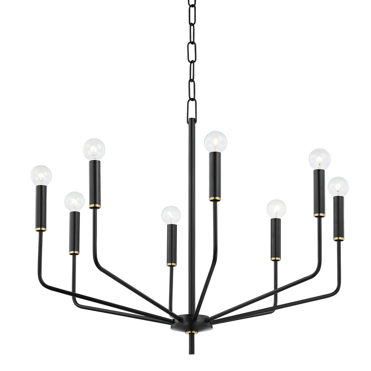 Mitzi - H516808-AGB/SBK - Eight Light Chandelier - Bailey - Aged Brass