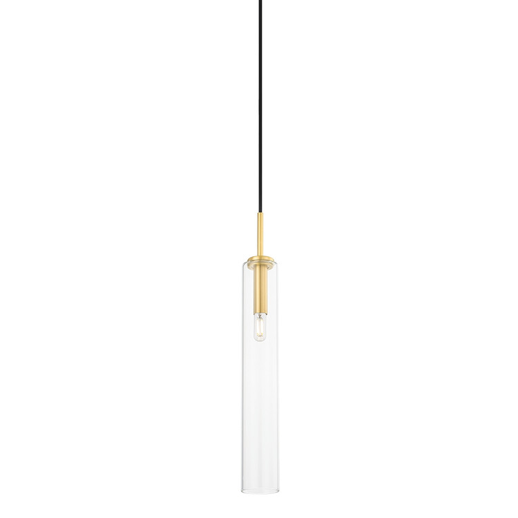 Mitzi - H701701S-AGB - One Light Pendant - Nyah - Aged Brass
