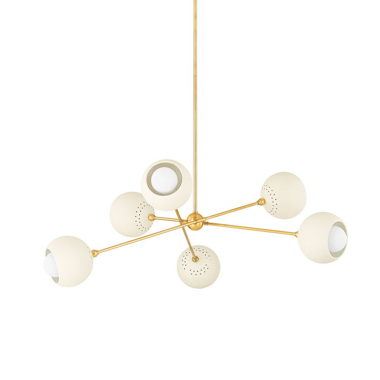 Mitzi - H832806-AGB/SCR - Six Light Chandelier - Saylor - Aged Brass