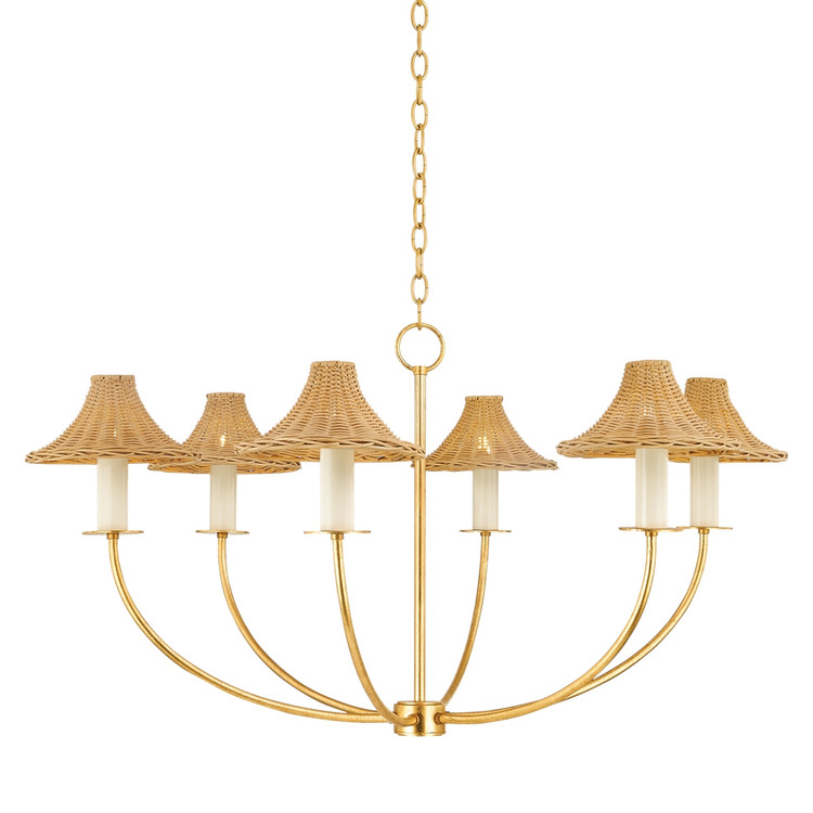 Mitzi - H868806-VGL - Six Light Chandelier - Twila - Vintage Gold Leaf