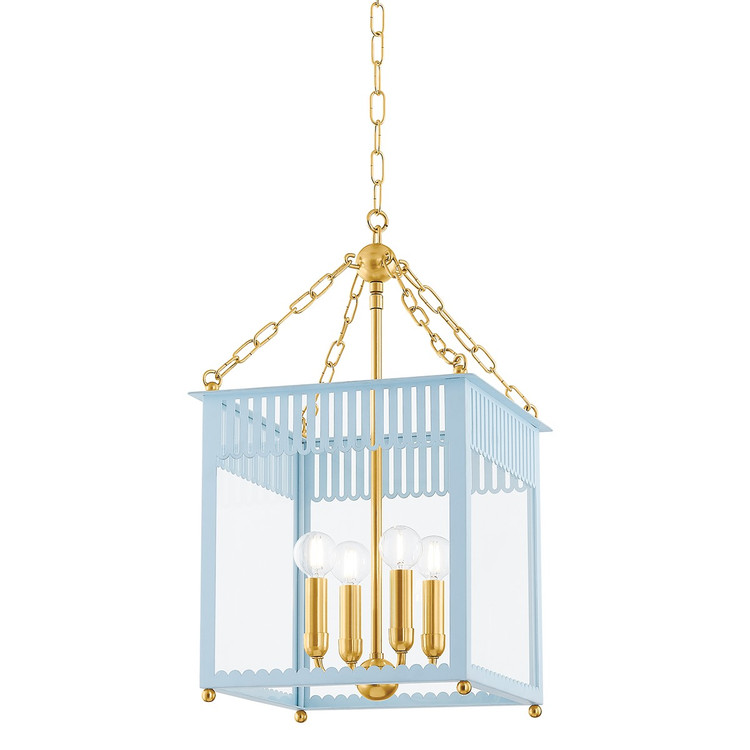 Mitzi - H932704S-AGB/SAO - Four Light Lantern - Rosalie - Aged Brass