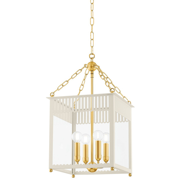 Mitzi - H932704S-AGB/SCR - Four Light Lantern - Rosalie - Aged Brass