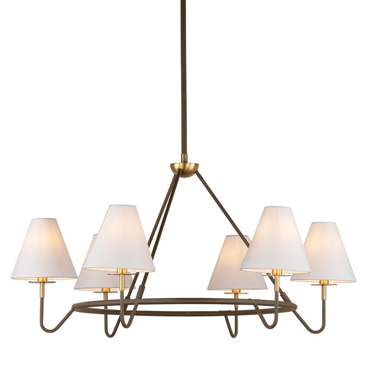 Mitzi - H984806-AGB/BRZ - Six Light Chandelier - Polly - Aged Brass