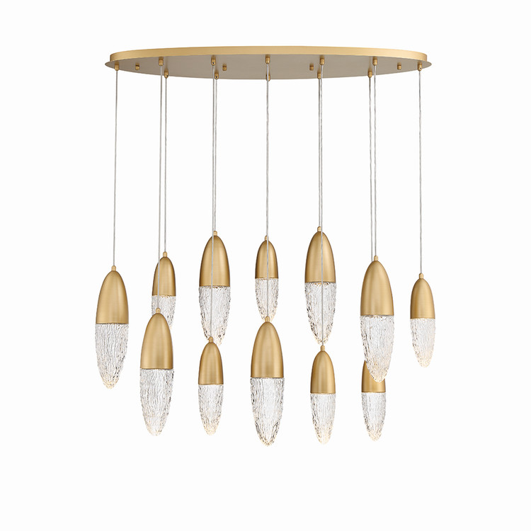 Eurofase - 43861-035 - 12 Light Linear Chandelier - Ecrou - Satin Gold Paint