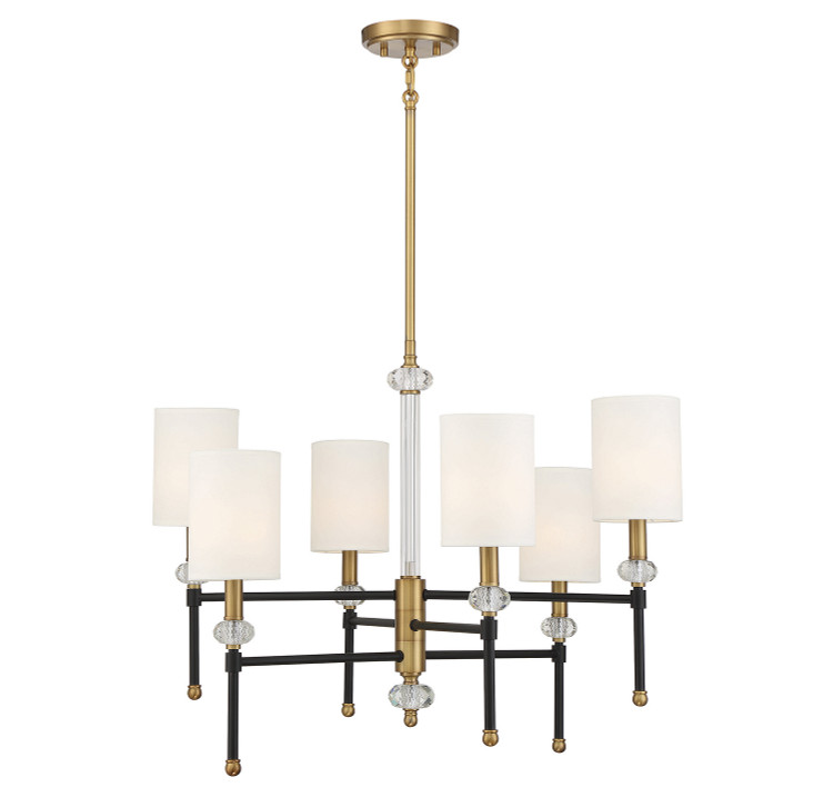 Savoy House - 1-1887-6-143 - Six Light Chandelier - Tivoli - Matte Black with Warm Brass Accents