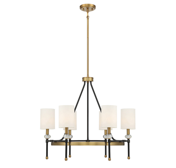 Savoy House - 1-1893-6-143 - Six Light Chandelier - Tivoli - Matte Black with Warm Brass Accents