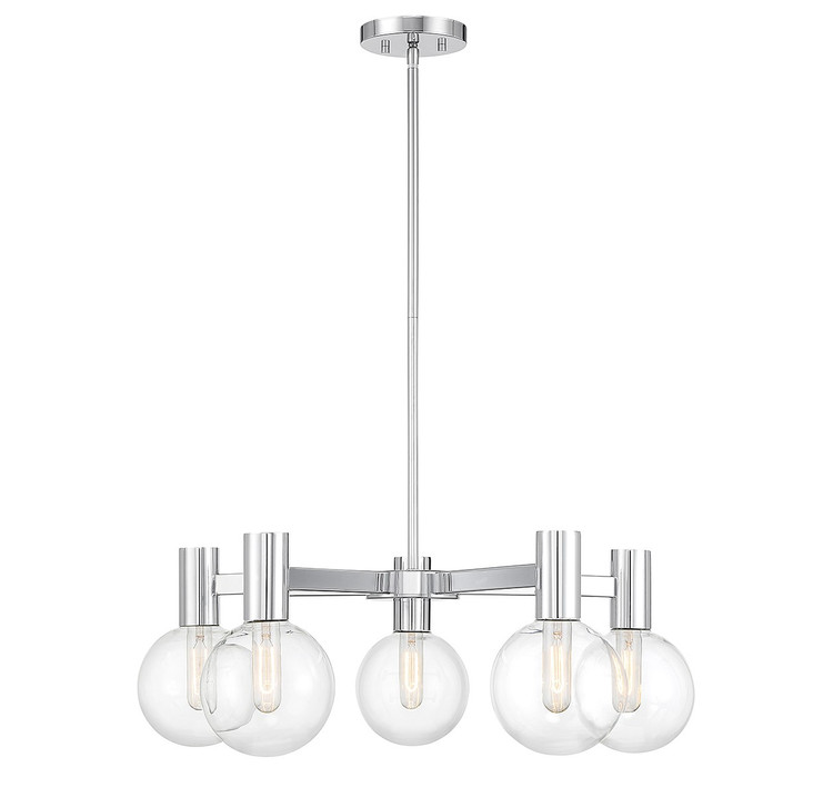Savoy House - 1-3073-5-11 - Five Light Chandelier - Wright - Chrome