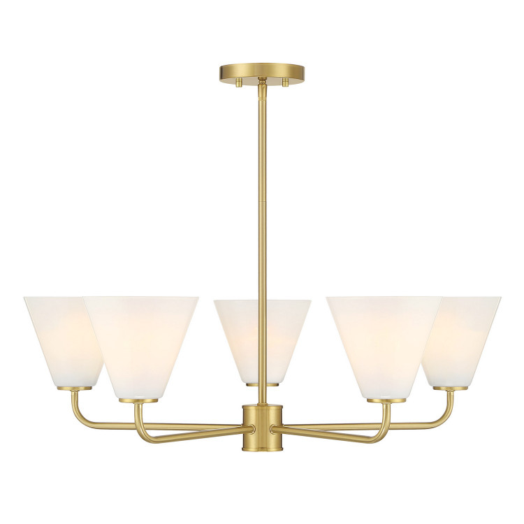 Savoy House - 1-4015-5-322 - Five Light Chandelier - Blair - Warm Brass