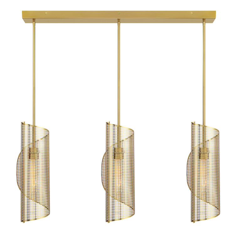 Savoy House - 1-8031-3-322 - Three Light Linear Chandelier - Hillbourne - Warm Brass