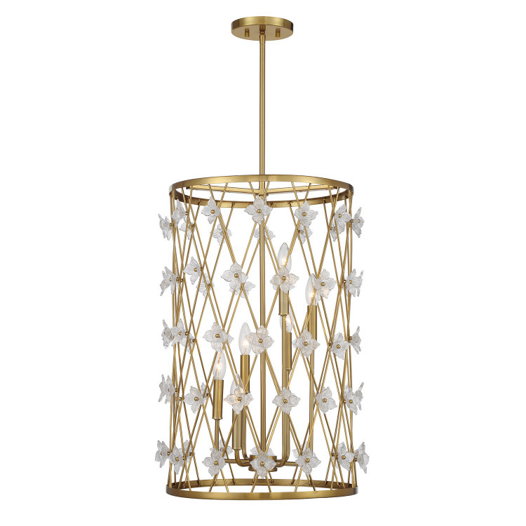 Savoy House - 3-8412-6-322 - Six Light Pendant - Bailey - Warm Brass