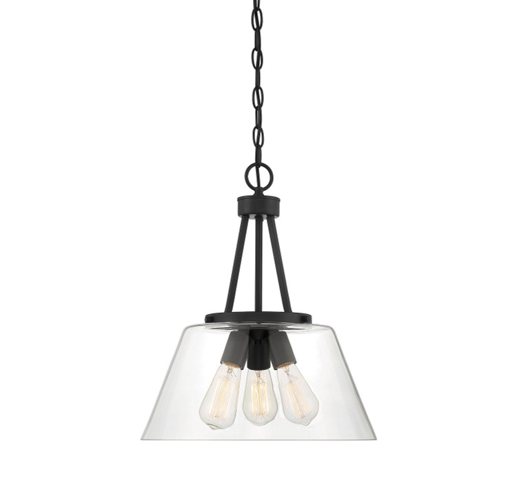 Savoy House - 7-1025-3-89 - Three Light Pendant - Calhoun - Matte Black
