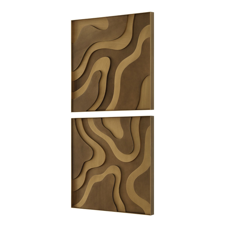 Uttermost - 03502 - Wall Decor Set/2 - Golden Terrain - Antique Gold And Bronze