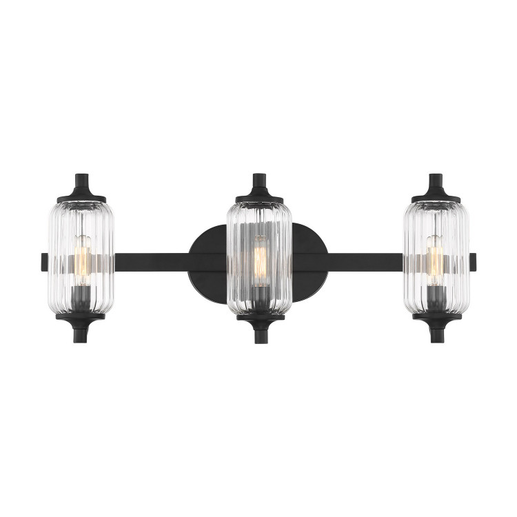 Savoy House - 8-3024-3-BK - Three Light Bathroom Vanity - Holton - Matte Black