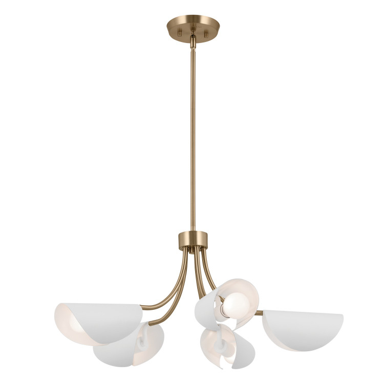 Kichler - 52558CPZWH - Five Light Chandelier/Semi Flush - Arcus - Champagne Bronze