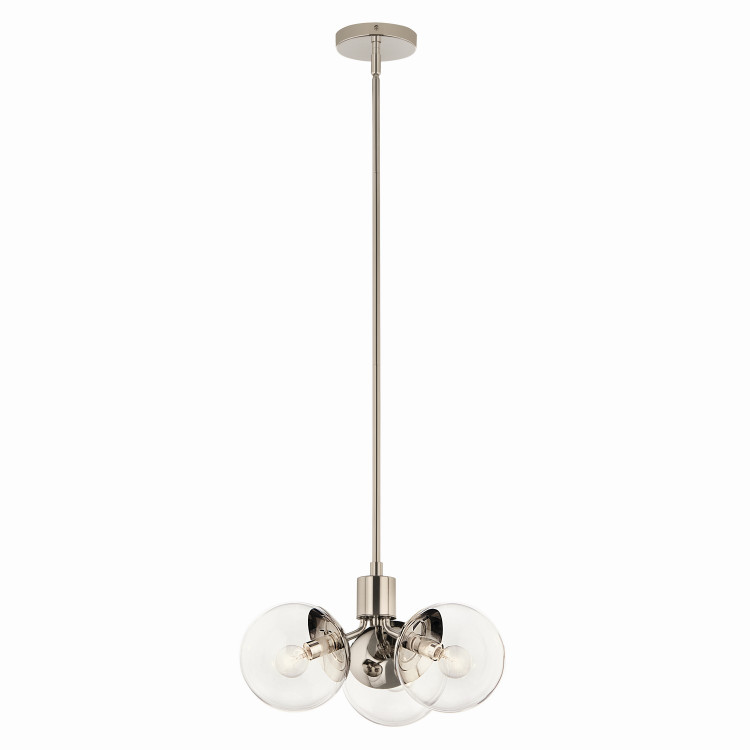 Kichler - 52700PNCLR - Three Light Chandelier/Semi Flush - Silvarious - Polished Nickel