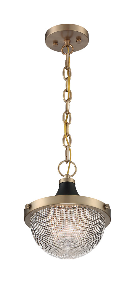 Nuvo Lighting - 60-7059 - One Light Pendant - Faro - Burnished Brass / Black