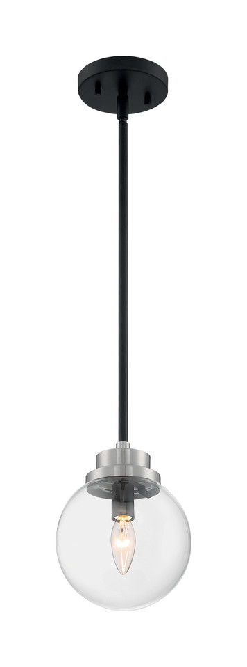 Nuvo Lighting - 60-7131 - One Light Pendant - Axis - Matte Black / Brushed Nickel
