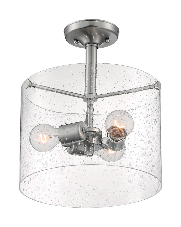 Nuvo Lighting - 60-7188 - Three Light Semi Flush Mount - Bransel - Brushed Nickel