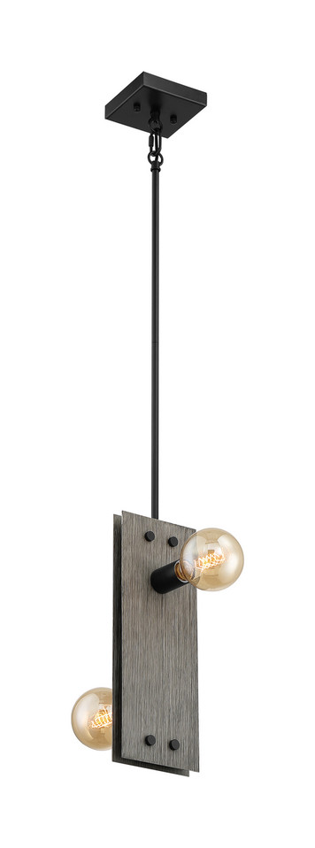 Nuvo Lighting - 60-7232 - Two Light Mini Pendant - Stella - Driftwood / Black Accents