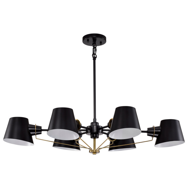 Nuvo Lighting - 60-7386 - Six Light Chandelier - Baxter - Black / Burnished Brass