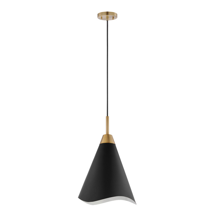 Nuvo Lighting - 60-7473 - One Light Pendant - Tango - Matte Black / Burnished Brass