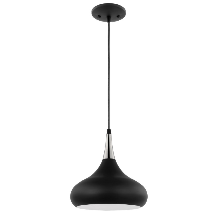 Nuvo Lighting - 60-7510 - One Light Pendant - Phoenix - Matte Black / Polished Nickel