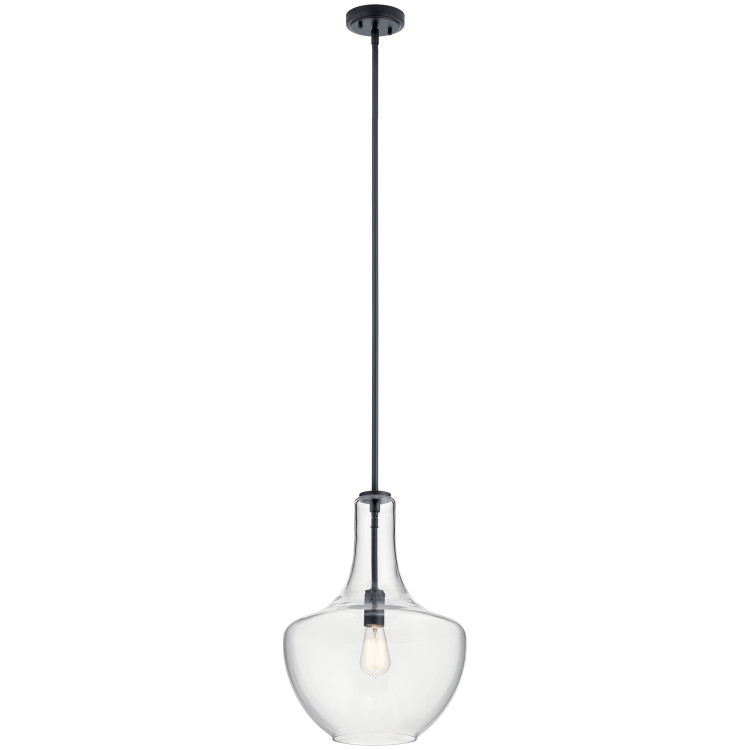 Kichler - 42046BK - One Light Pendant - Everly - Black