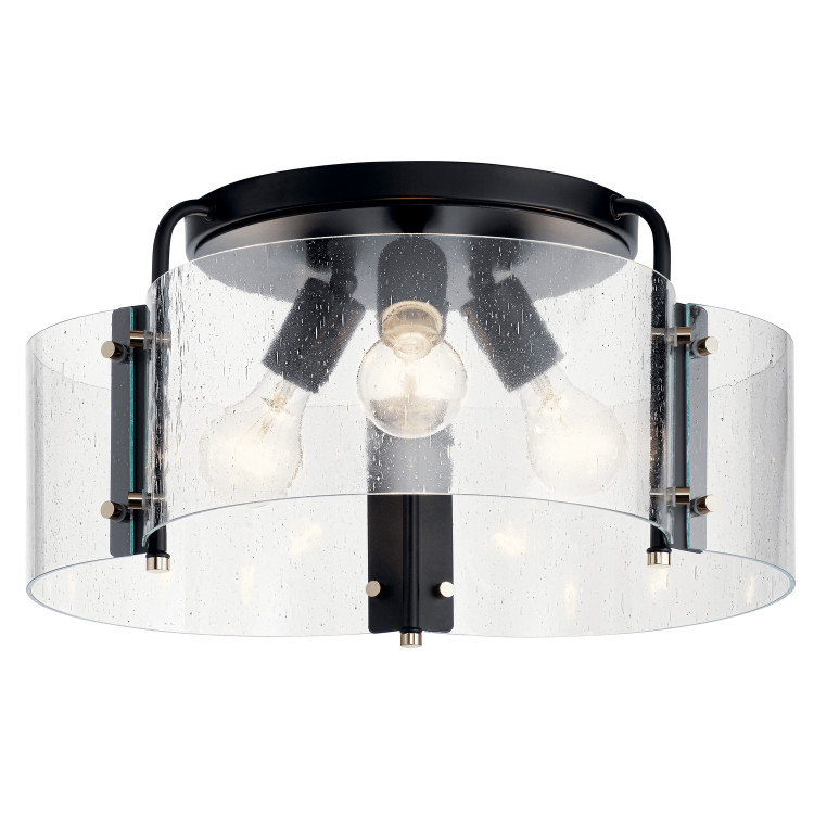 Kichler - 42955BK - Three Light Semi Flush Mount - Thoreau - Black