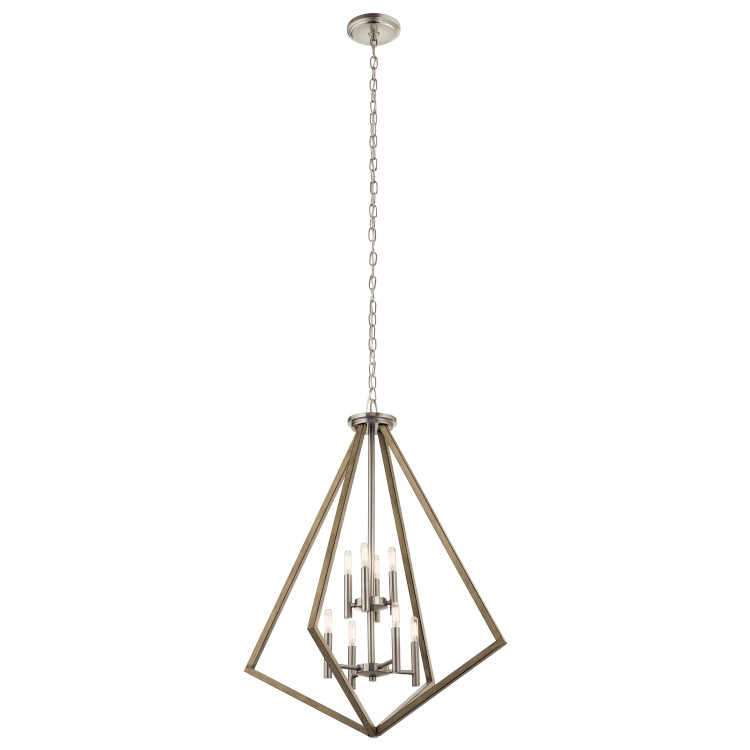Kichler - 43036DAG - Eight Light Chandelier - Deryn - Distressed Antique Gray