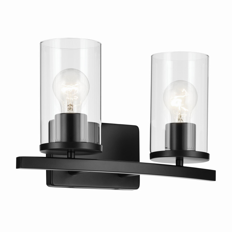Kichler - 45496BKCLR - Two Light Bath - Crosby - Black