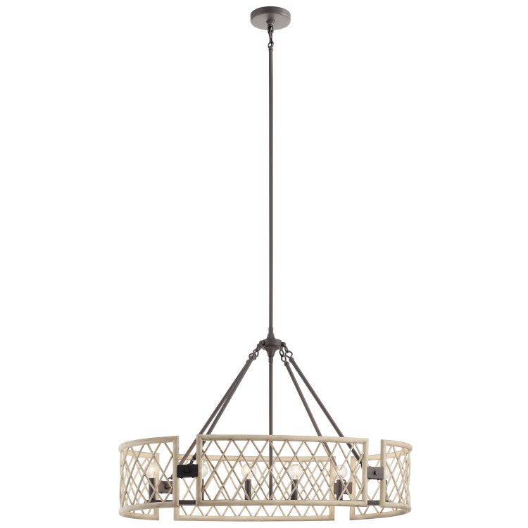 Kichler - 52078WWW - Six Light Chandelier - Oana - White Washed Wood