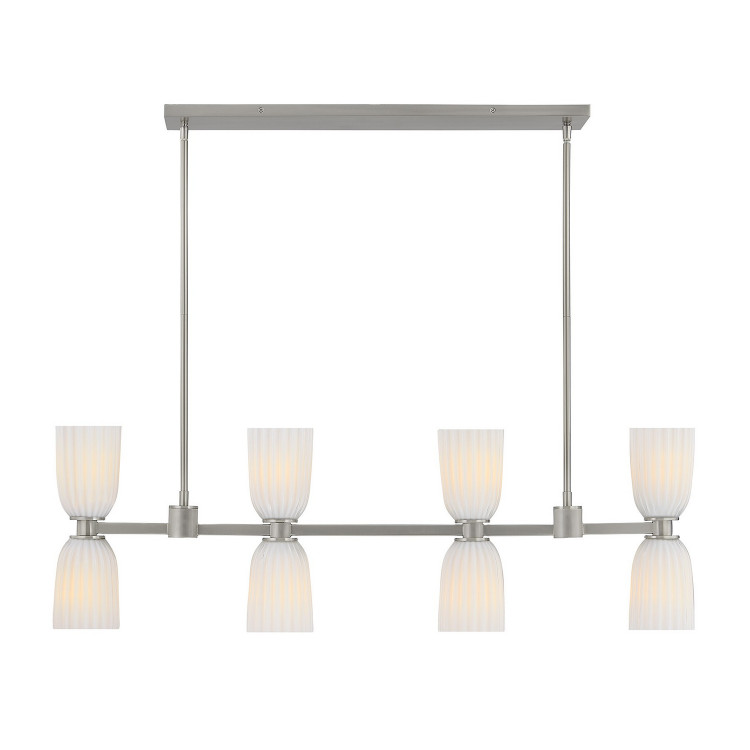 Savoy House - 1-1249-8-SN - Eight Light Linear Chandelier - Baldwin - Satin Nickel