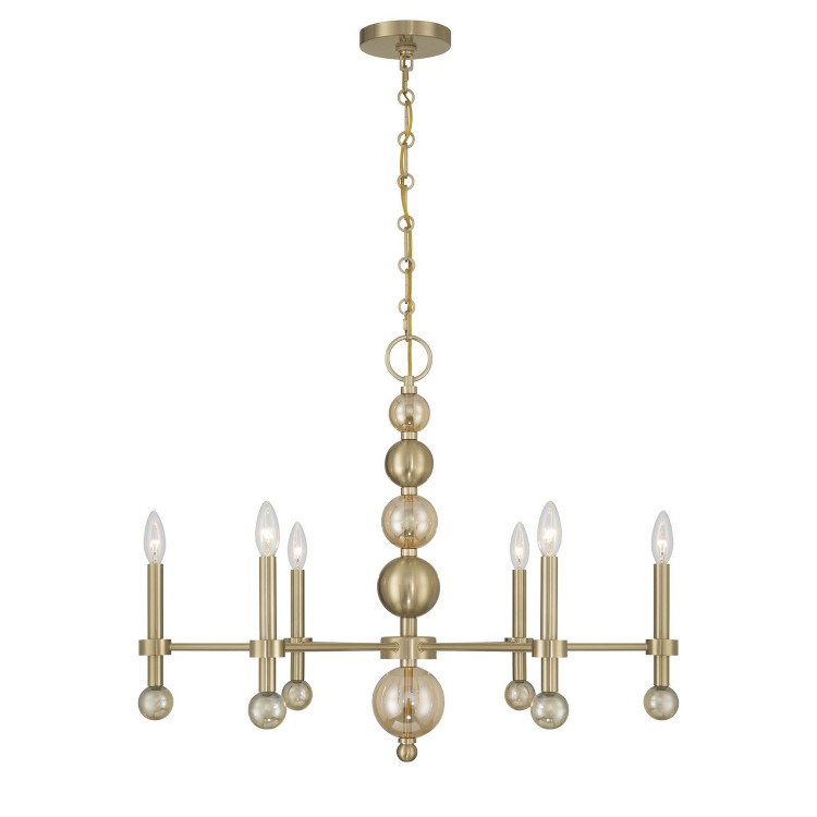 Savoy House - 1-2511-6-127 - Six Light Chandelier - Crescent - Noble Brass