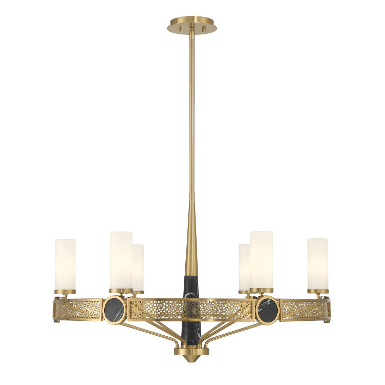 Savoy House - 1-2914-6-322 - Six Light Chandelier - Farrell - Warm Brass