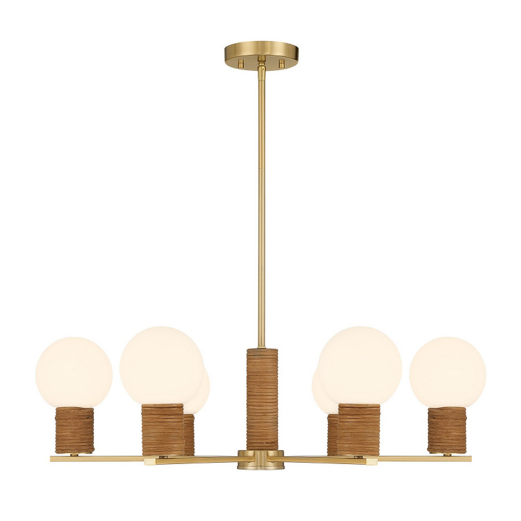 Savoy House - 1-4080-6-322 - Six Light Chandelier - Jarrell - Warm Brass