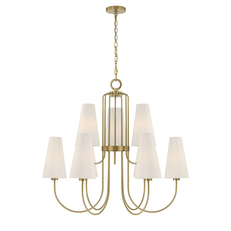 Savoy House - 1-4701-9-322 - Nine Light Chandelier - Wilkes - Warm Brass