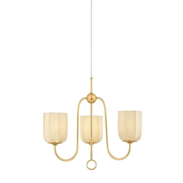 Mitzi - H1094803-AGB - Three Light Chandelier - Samantha - Aged Brass
