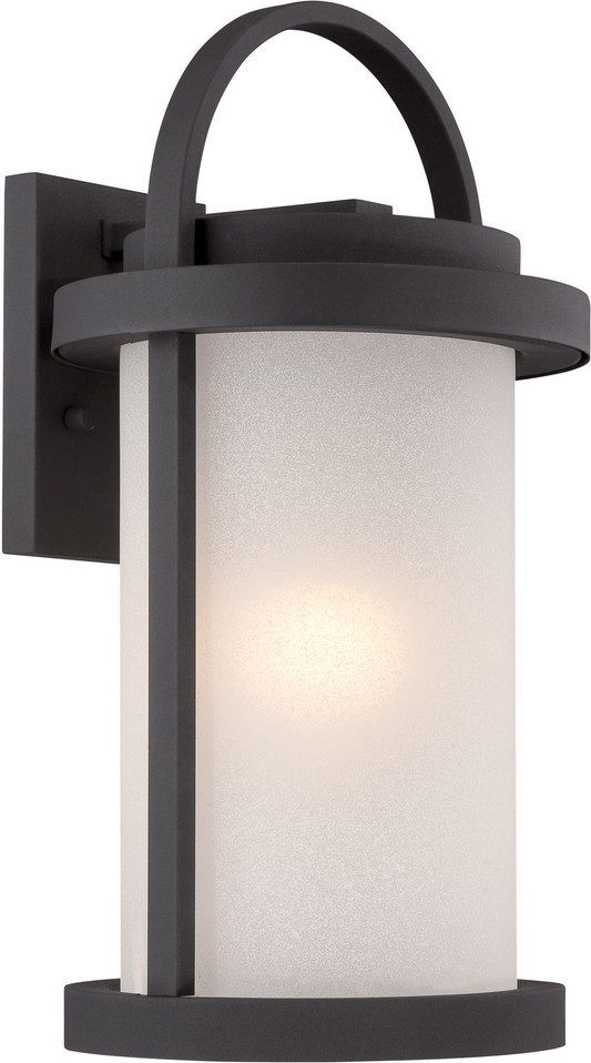 Nuvo Lighting - 62-652 - LED Wall Sconce - Willis - Textured Black / Antique White Glass