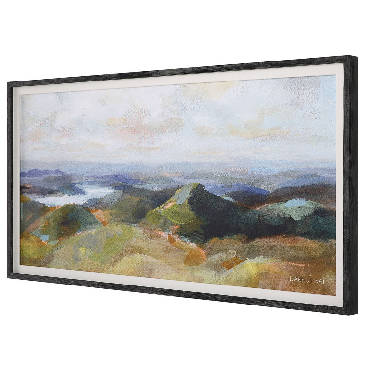 Uttermost - 32290 - Landscape Print - Above - White Linen Mat And Black Wood