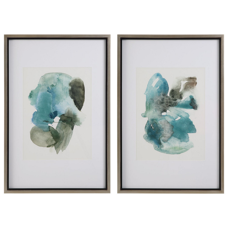 Uttermost - 32291 - Prints Set Of 2 - Blueprints - Champagne Gold