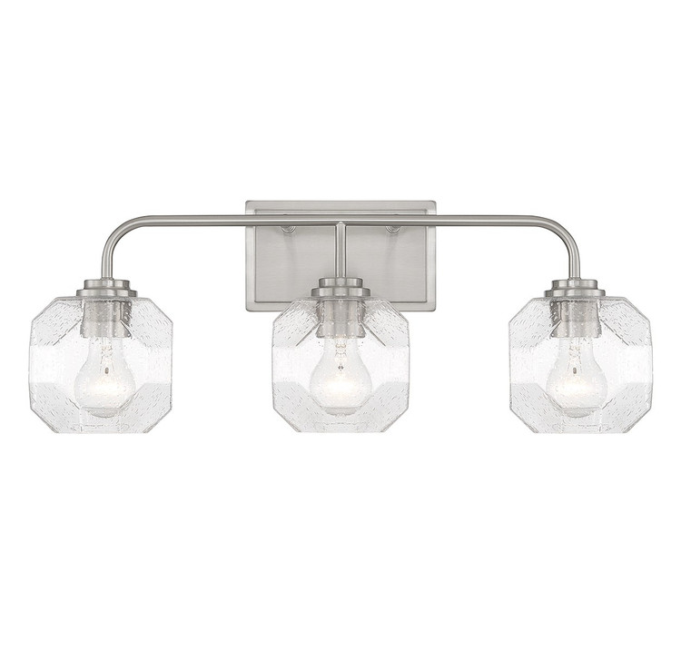 Savoy House - L8-4399-3-SN - Three Light Bathroom Vanity - Baldwin - Satin Nickel