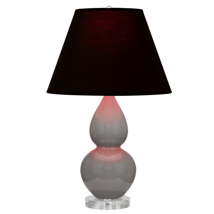 Robert Abbey - A770K - One Light Accent Lamp - Small Double Gourd - Smokey Taupe Glazed Ceramic w/Lucite