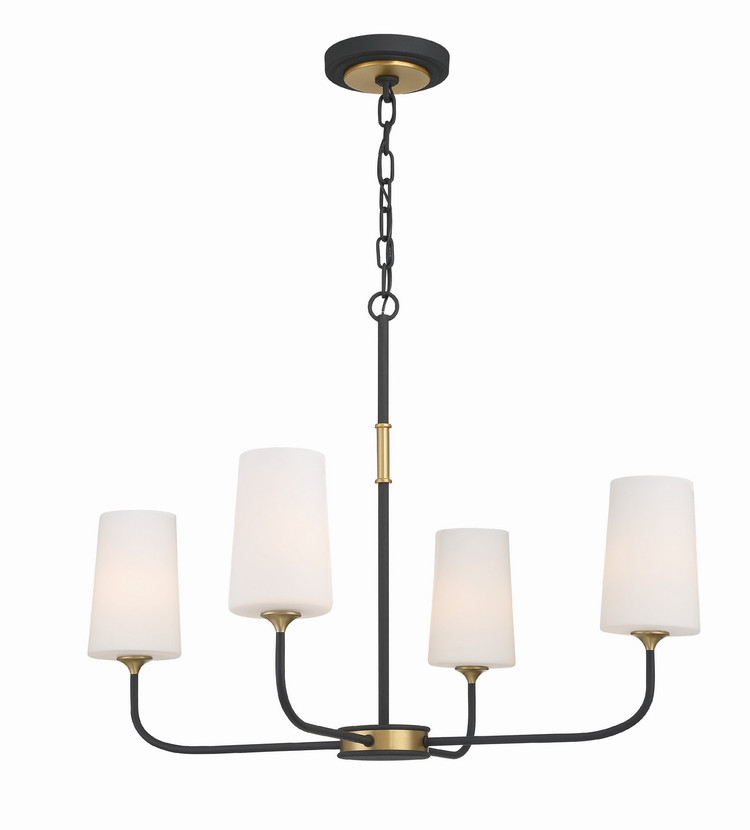 Crystorama - NIL-70014-BF-MG - Four Light Chandelier - Niles - Black Forged + Modern Gold