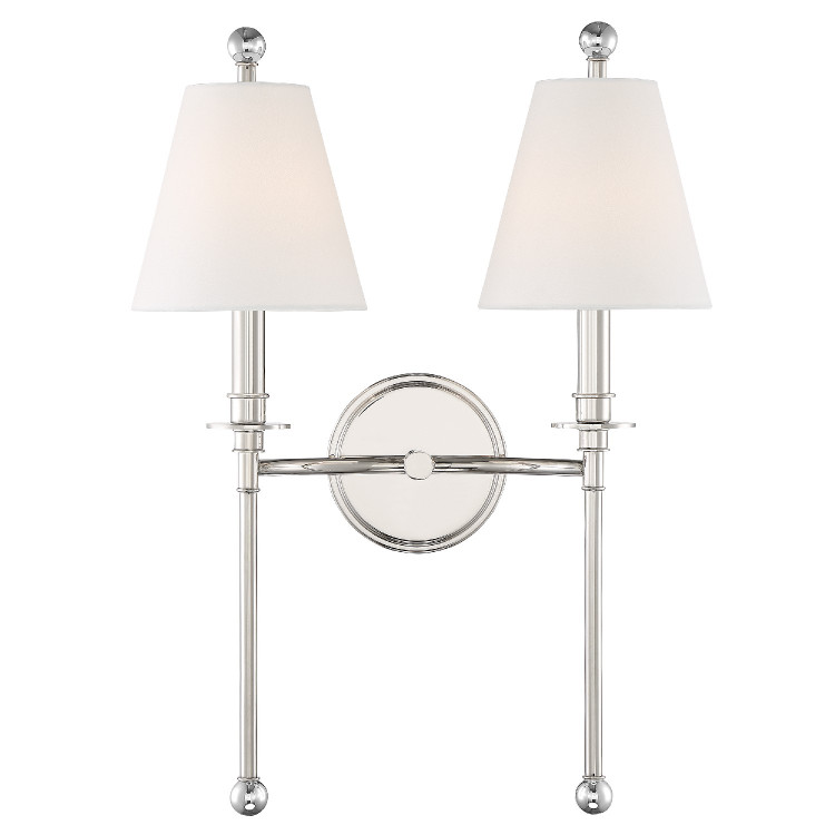 Crystorama - RIV-383-PN - Two Light Wall Sconce - Riverdale - Polished Nickel