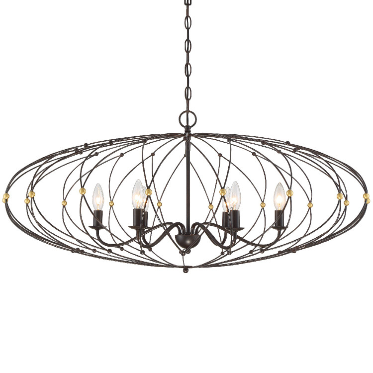 Crystorama - ZUC-A9036-EB-GA - Six Light Chandelier - Zucca - English Bronze + Antique Gold