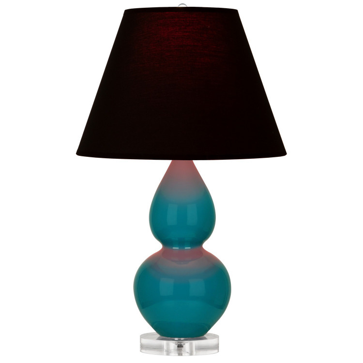 Robert Abbey - A773K - One Light Accent Lamp - Small Double Gourd - Peacock Glazed Ceramic w/Lucite