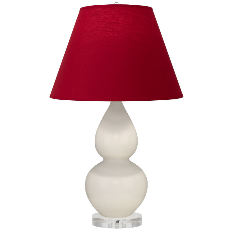 Robert Abbey - A776R - One Light Accent Lamp - Small Double Gourd - Bone Glazed Ceramic w/Lucite