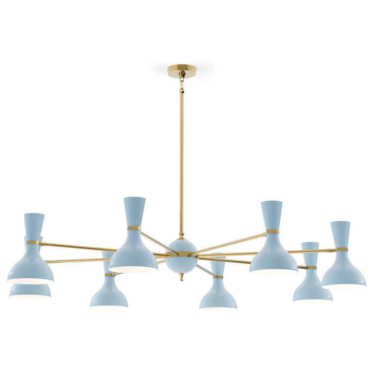 Robert Abbey - BB08BB - Eight Light Chandelier - Clare - Modern Brass w/Baby Blue Painted